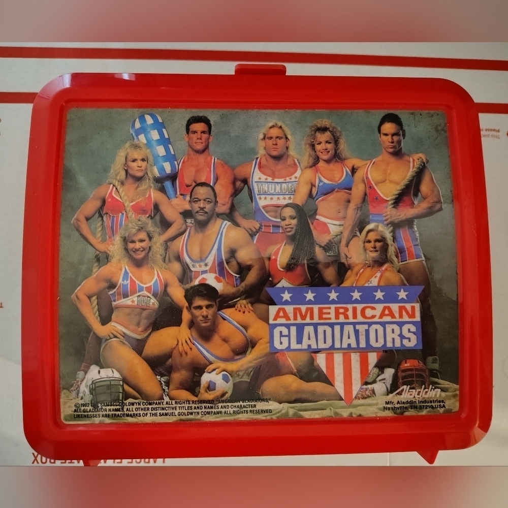 1992 AMERICAN GLADIATORS plastic Lunchbox RARE Aladdin